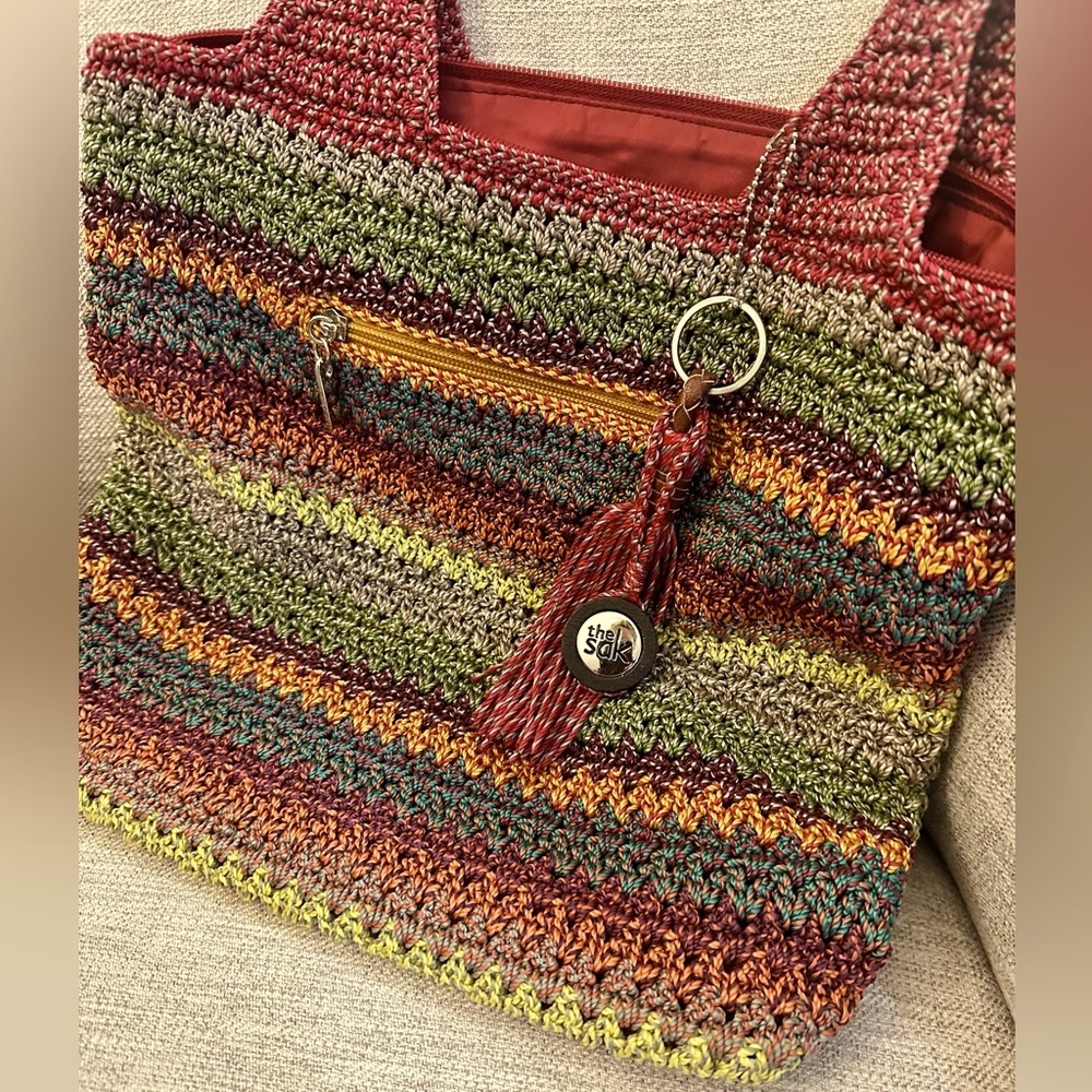 Beautiful Multicolored Crochet Sak Handbag